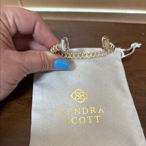 Kendra Scott Gold Open Cuff Bracelet with Crystal Embellishments